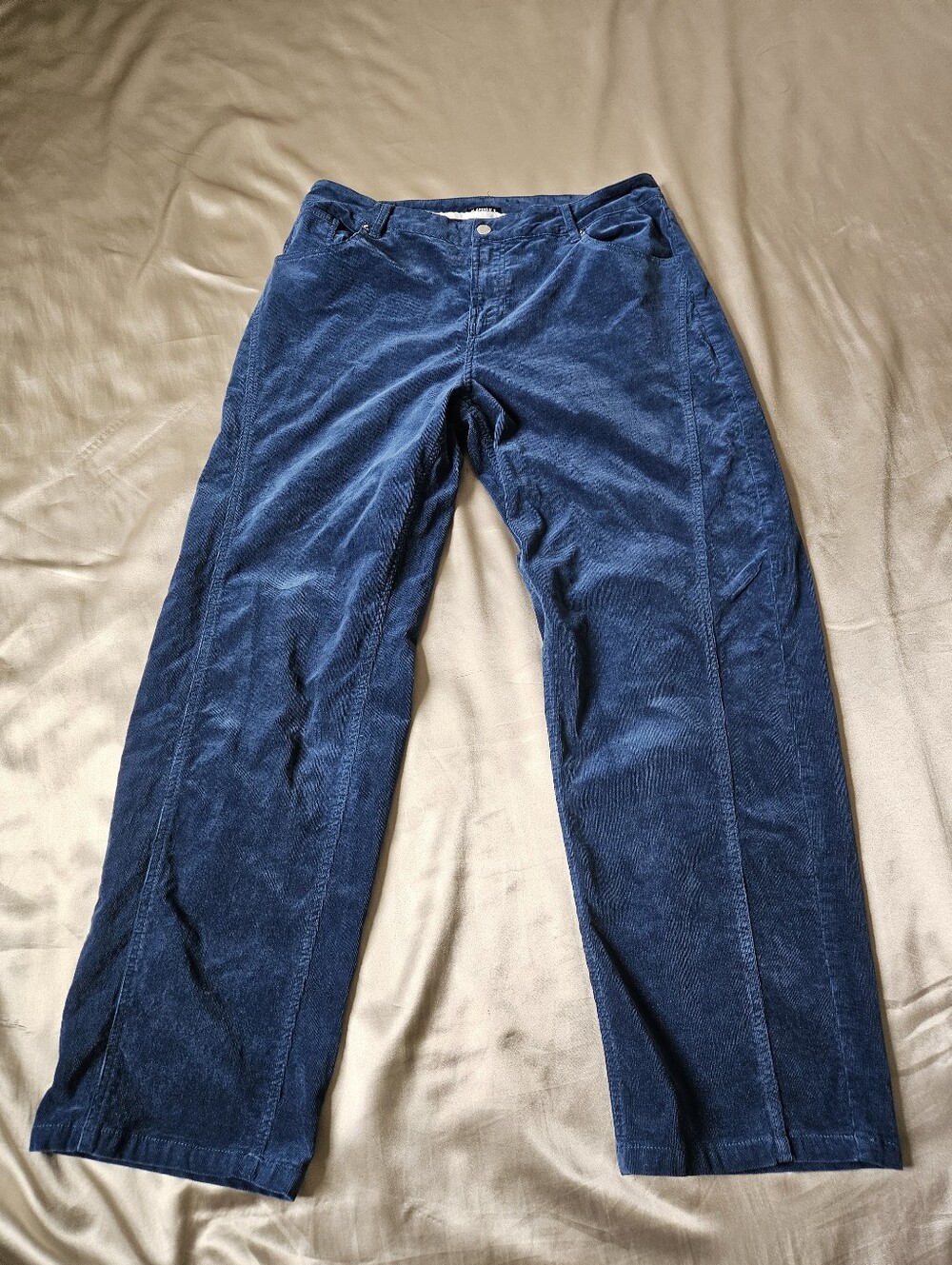 Flamingals Blue Corduroy Barrel Pants